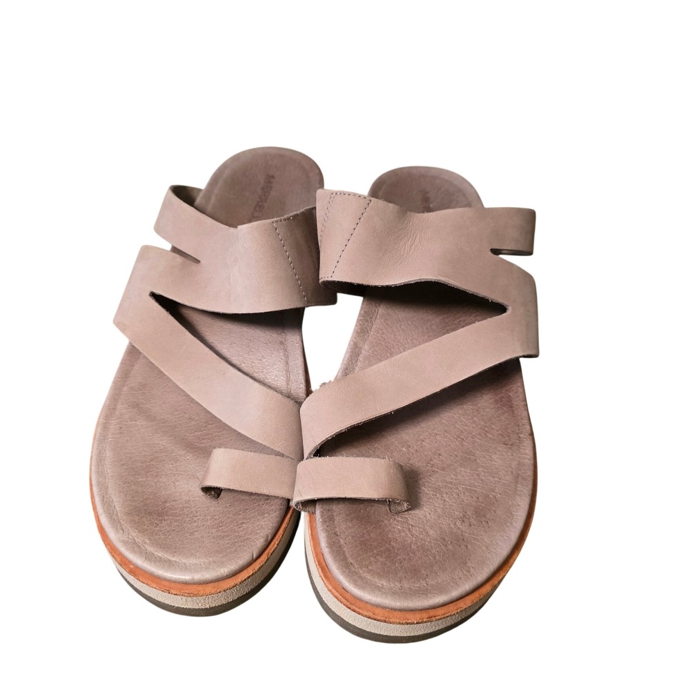 Merrell Moon Leather Slide Sandals Mauve Tan Toe Loop J000576 Womens 9